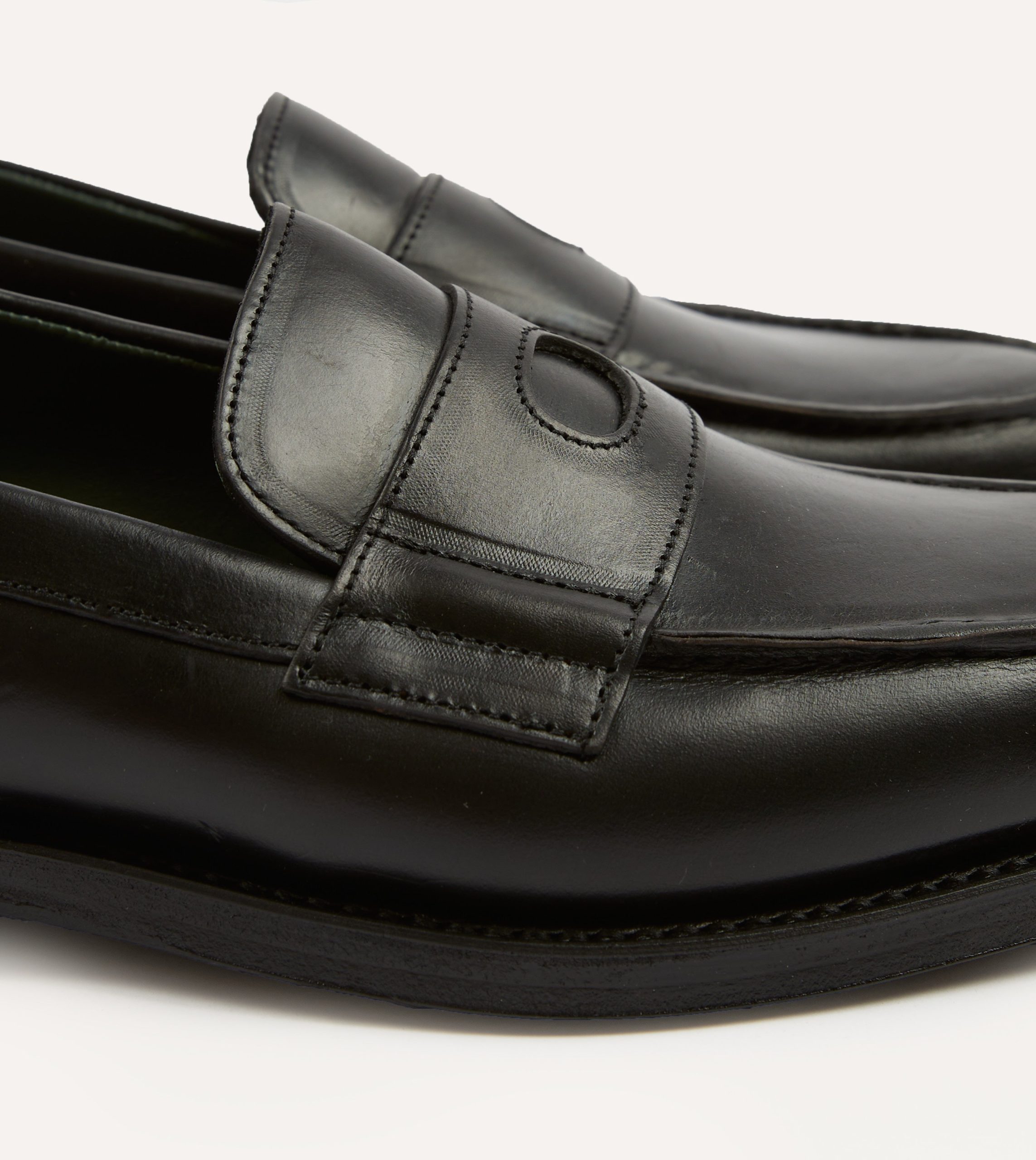 Black Leather Charles Goodyear Welted Penny Loafer - Image 3