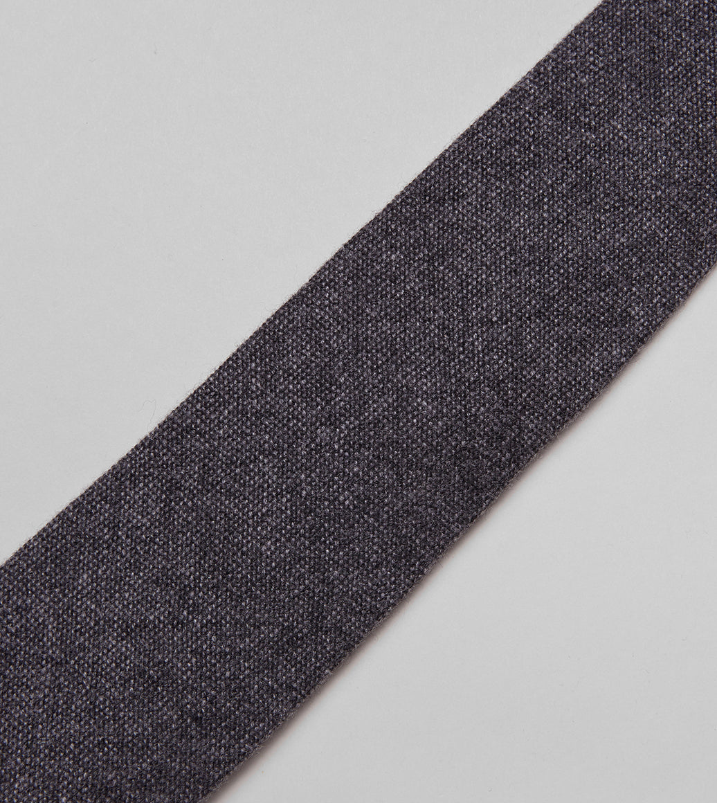 Grey Pure Cashmere Solid Tipped Tie - Image 2