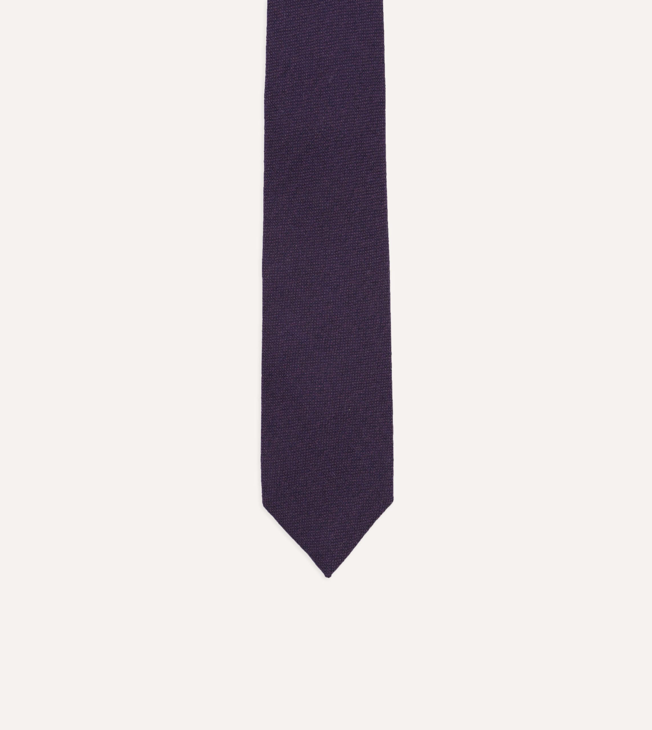 Purple Pure Cashmere Solid Tipped Tie - Image 4