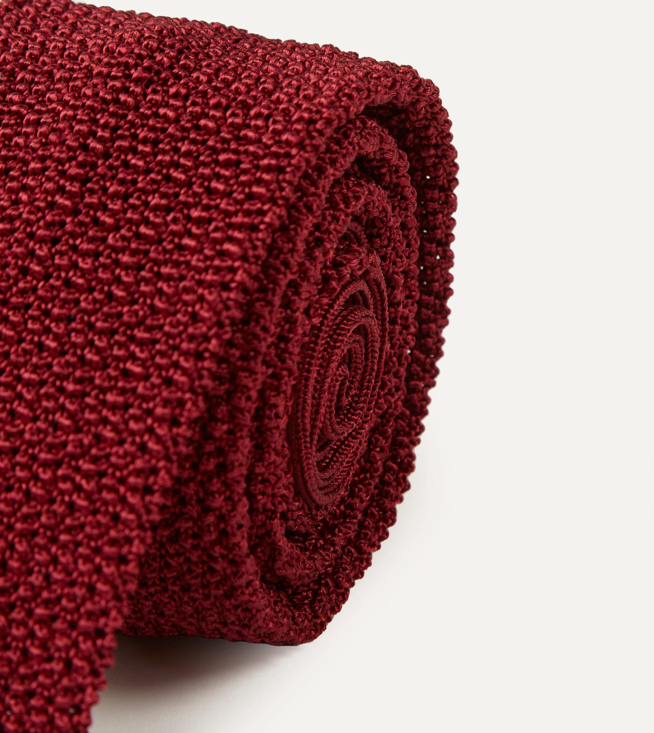 Light Wine Knitted Silk Solid Colour Tie - Image 3